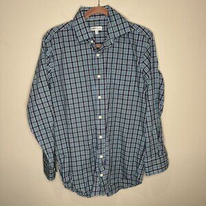 Peter Millar Blue Plaid 100% Cotton Medium Button Down Shirt